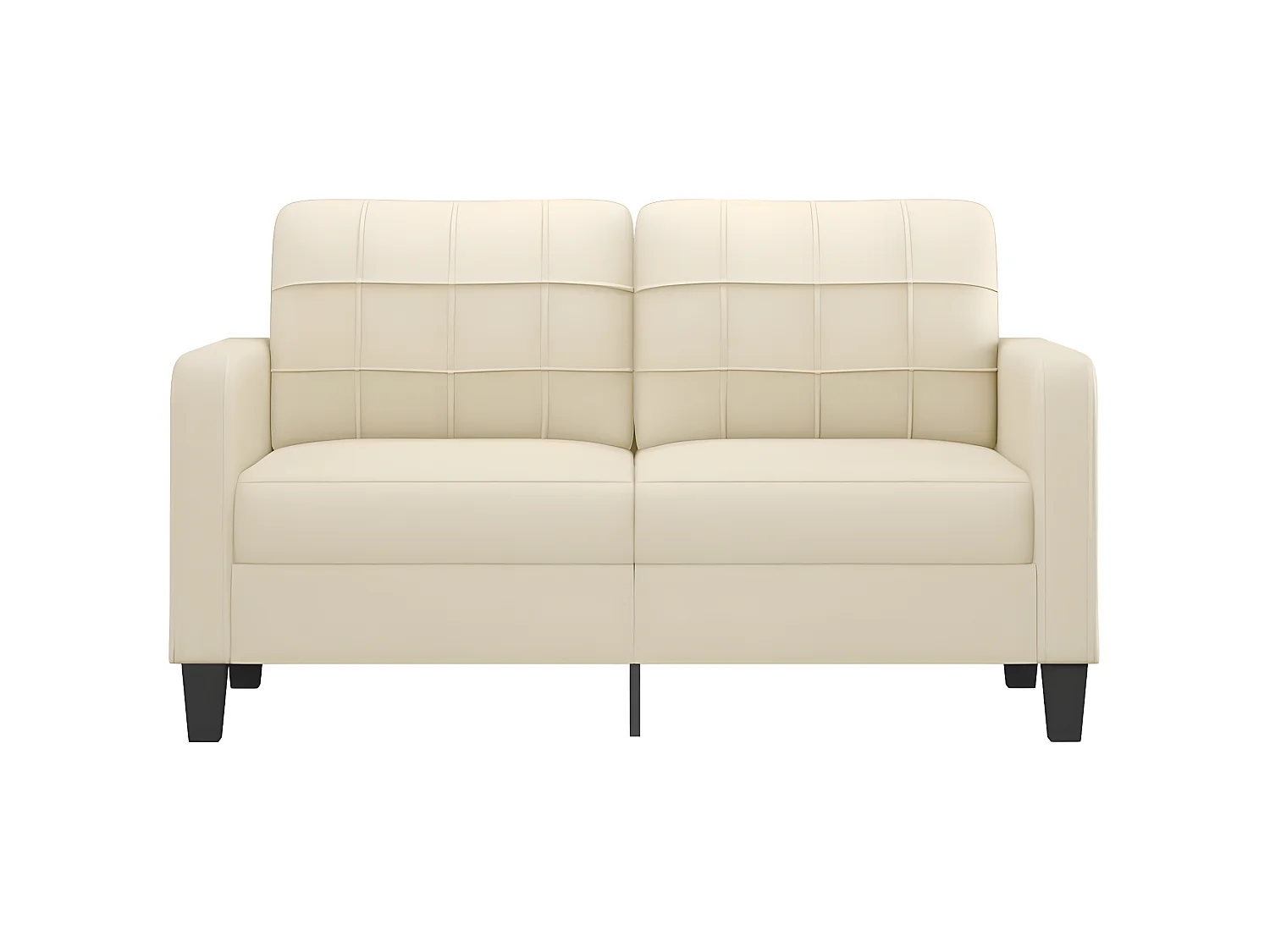 Canapé à 2 places Crème 140 cm Similicuir OID1127