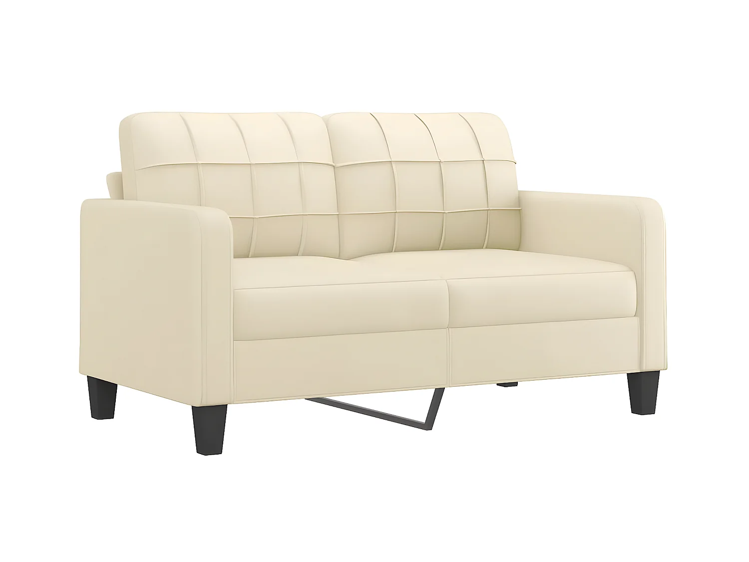 2-Sitzer-Sofa | Wohnzimmersofa Creme 140 cm Kunstleder -gkd96481