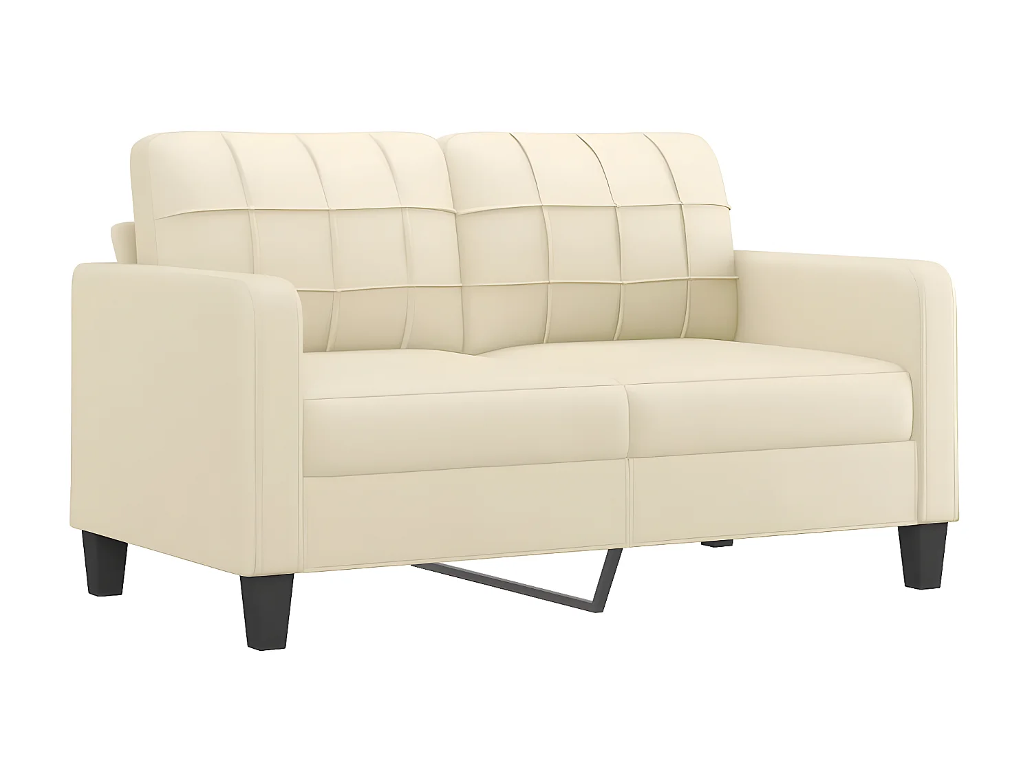 Tweezitsbank 140 cm kunstleer crèmekleurig NL738159