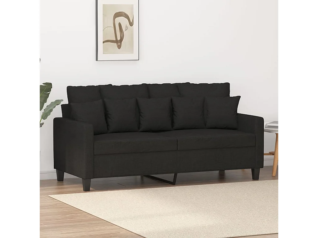 2-Sitzer-Sofa | Wohnzimmersofa Schwarz 140 cm Stoff -gkd90914