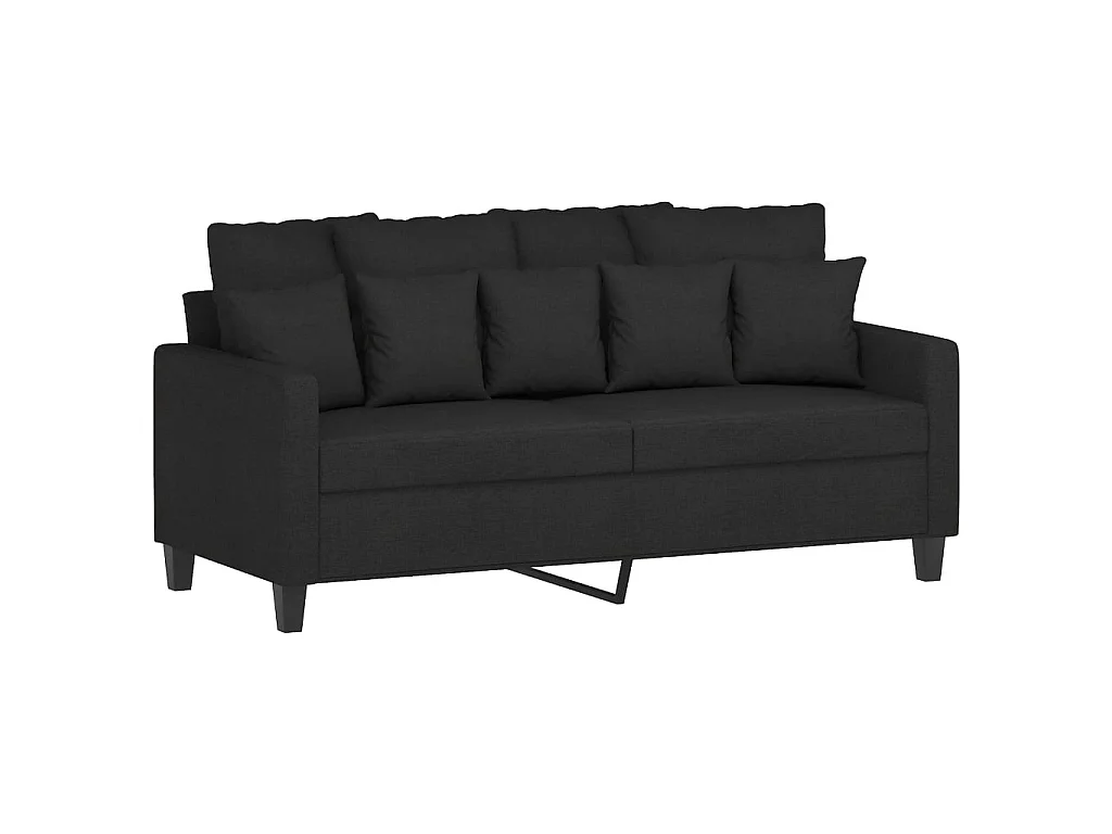 2-Sitzer-Sofa | Wohnzimmersofa Schwarz 140 cm Stoff -gkd90914
