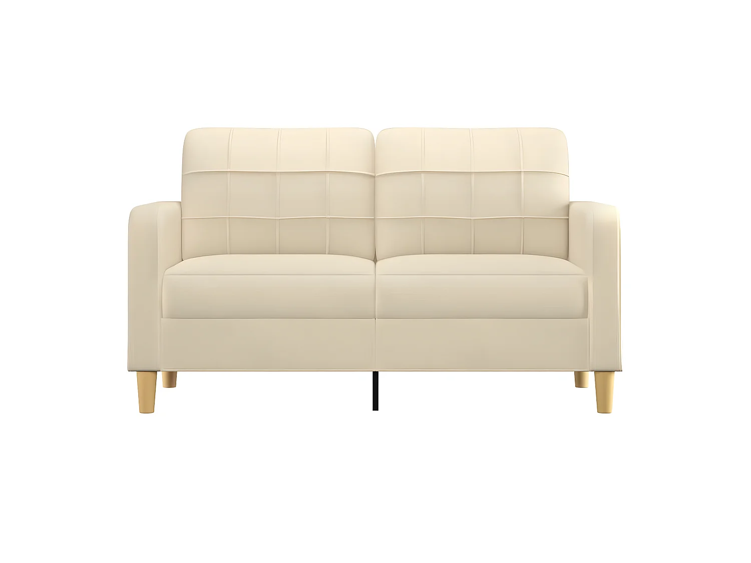 Canapé à 2 places Crème 140 cm Tissu OID3565