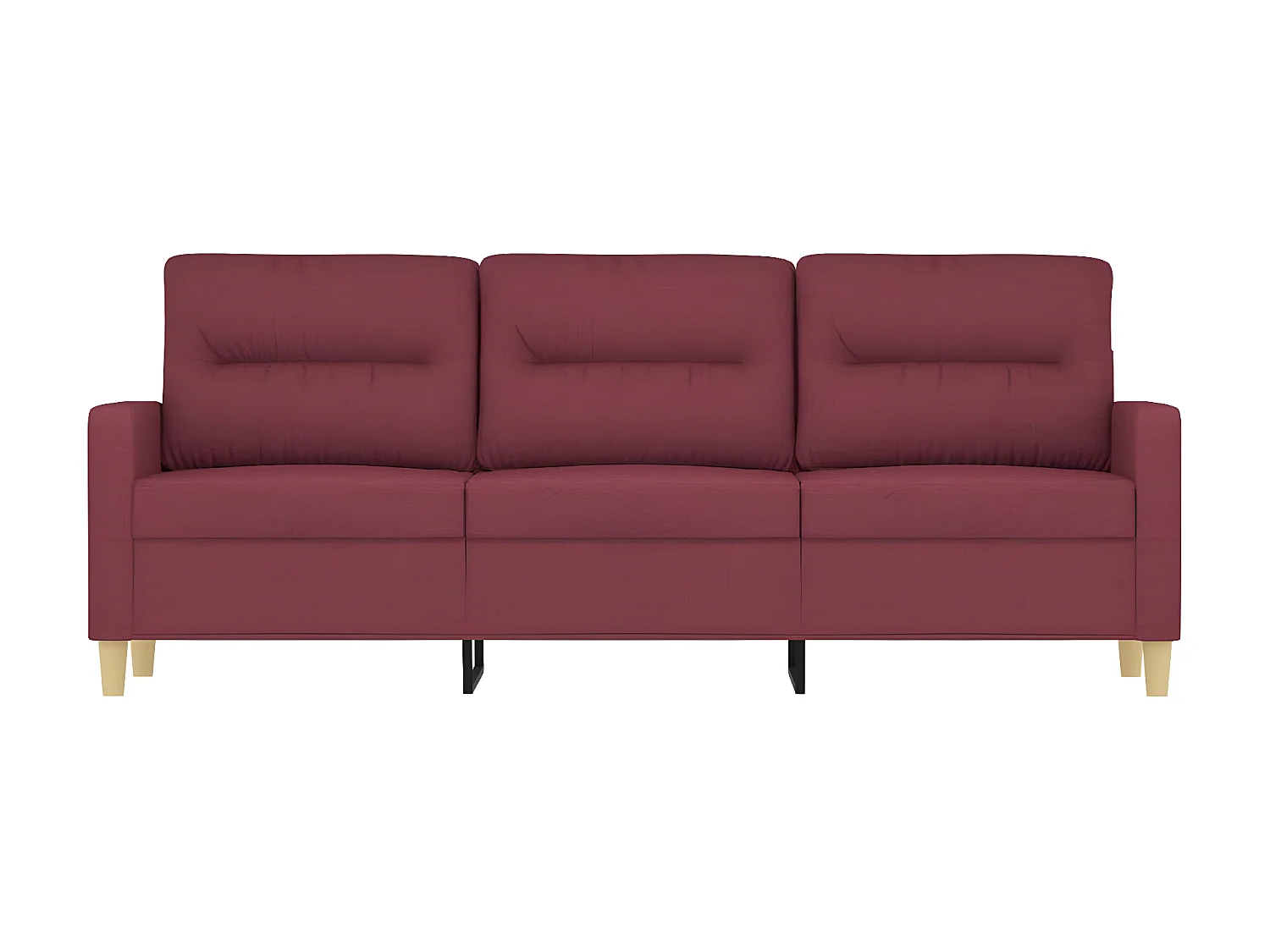 Canapé à 3 places Rouge bordeaux 180 cm Tissu OLA9222
