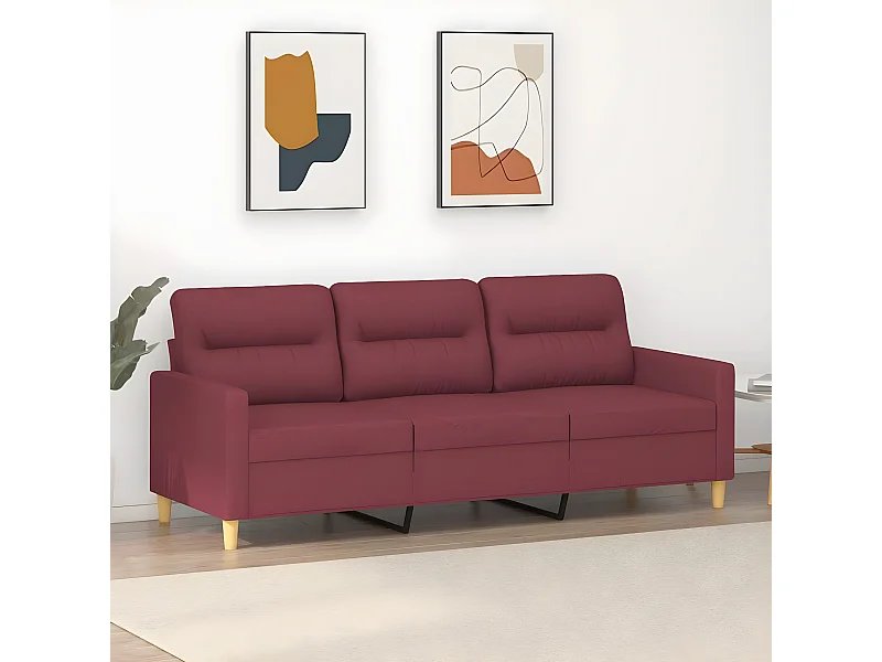 3-Sitzer-Sofa | Wohnzimmersofa Weinrot 180 cm Stoff -gkd289254