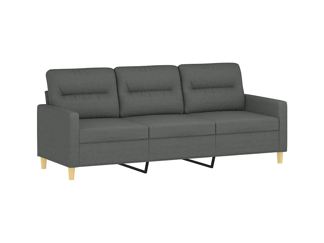 Canapé à 3 places avec oreillers gris foncé 180 cm tissu OLA6778