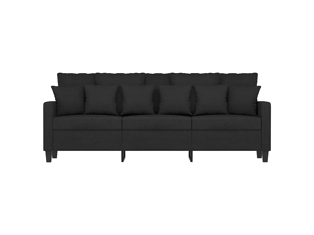 Canapé à 3 places Noir 180 cm Tissu LODW19120