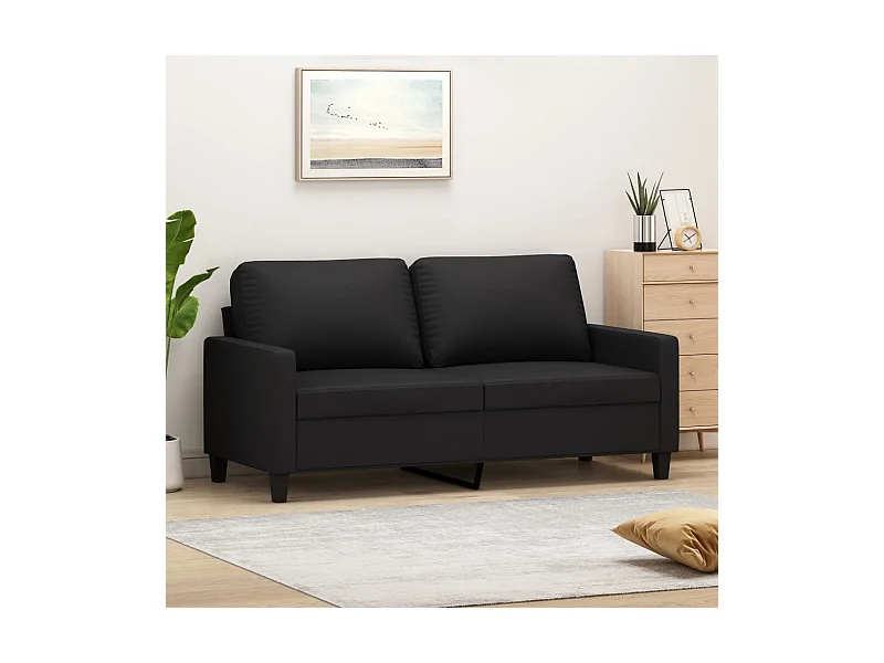 2-Sitzer-Sofa | Wohnzimmersofa Schwarz 140 cm Kunstleder -gkd739742