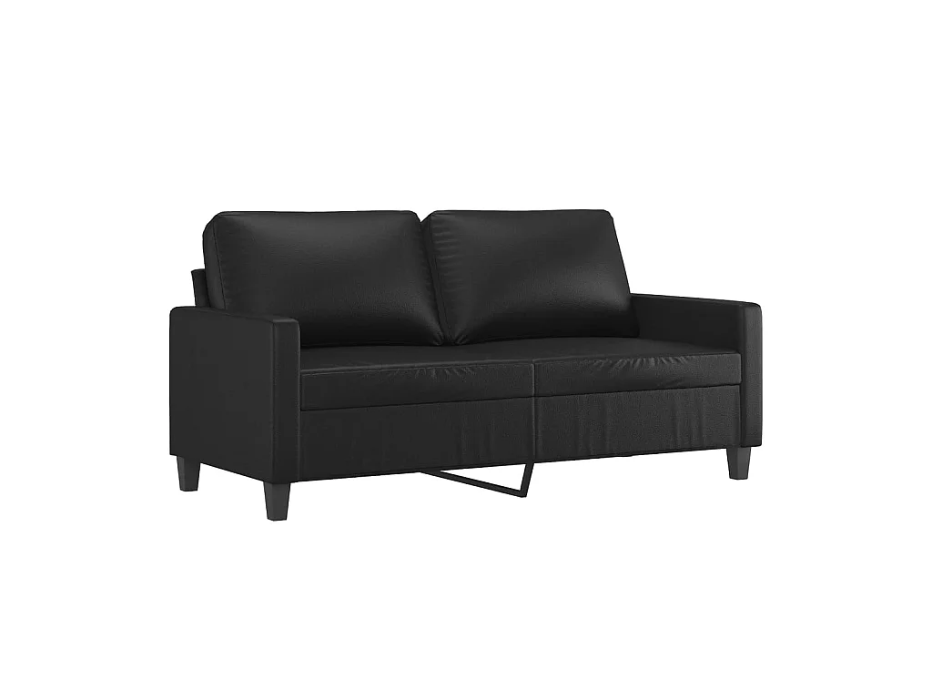 2-Sitzer-Sofa | Wohnzimmersofa Schwarz 140 cm Kunstleder -gkd739742