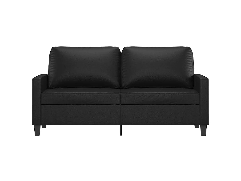 Sofá de 2 lugares 140 cm couro artificial preto PT767572