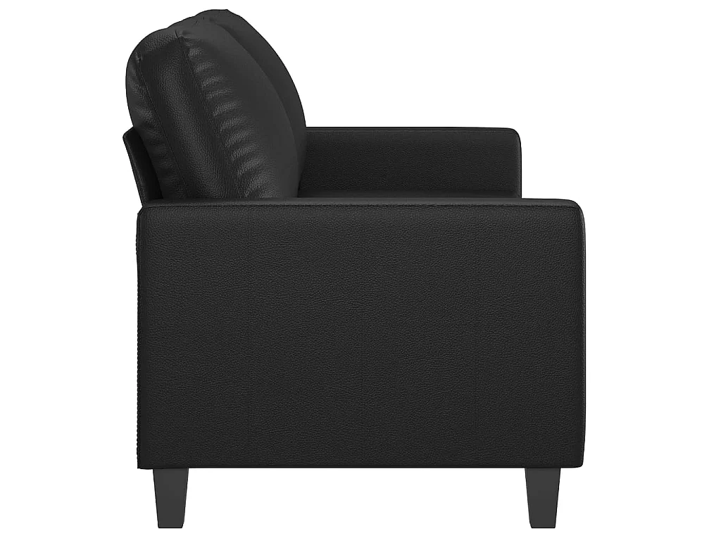 Sofá de 2 lugares 140 cm couro artificial preto PT767572