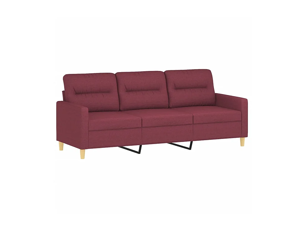 3-Sitzer-Sofa | Wohnzimmersofa mit Hocker Weinrot 180 cm Stoff -gkd627090