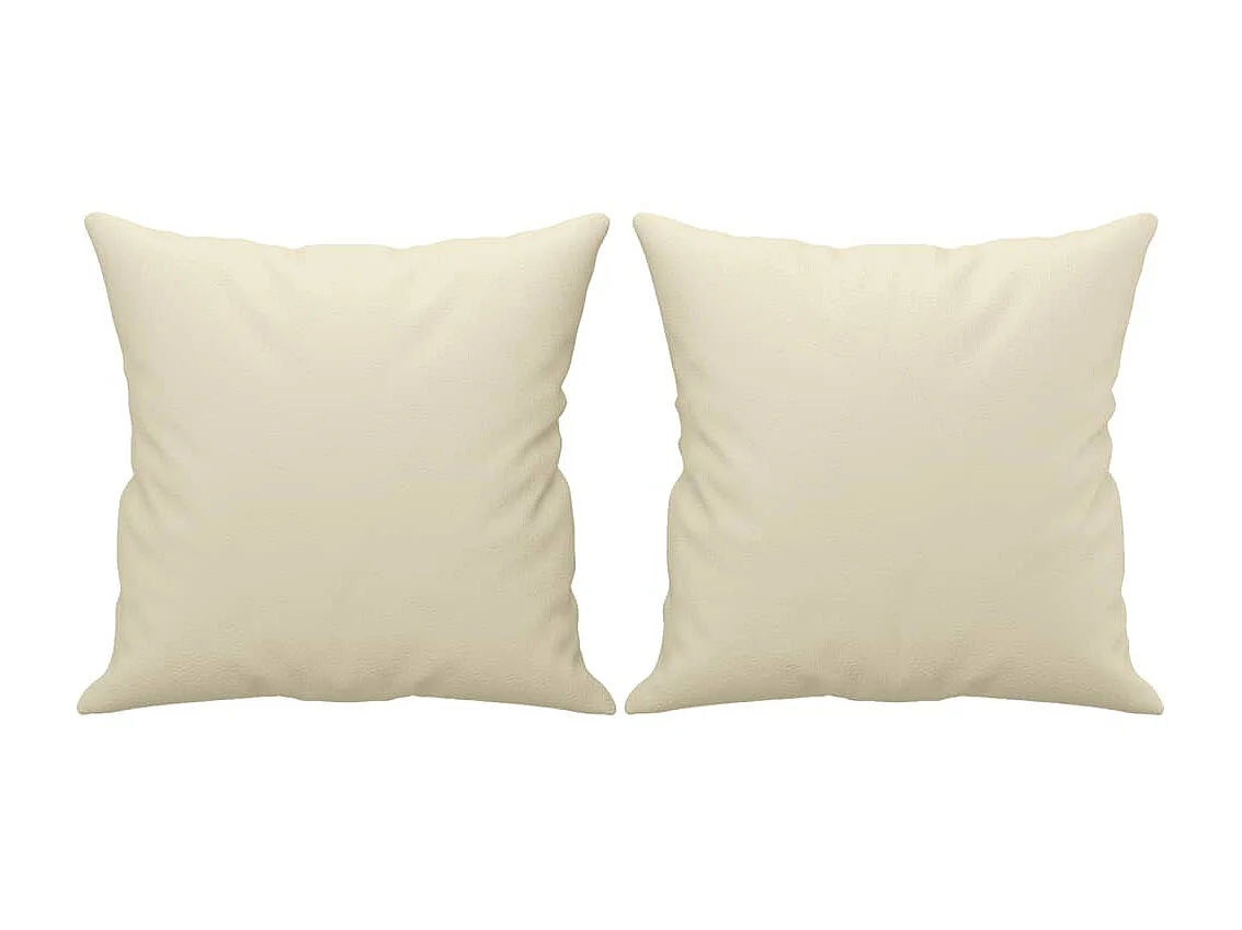 2-Sitzer-Sofa | Wohnzimmersofa mit Zierkissen Creme 140 cm Kunstleder -gkd582878