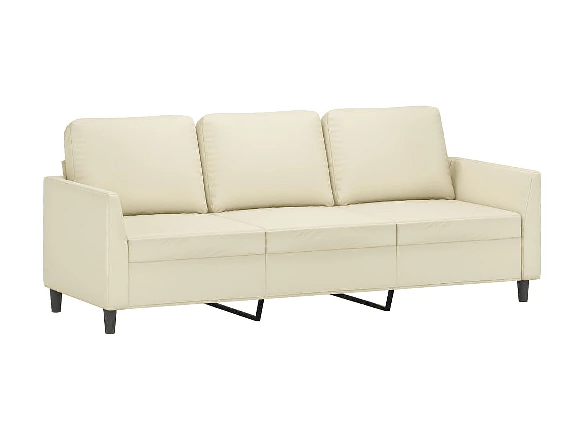 Canapé à 3 places Crème 180 cm Similicuir LODW63971