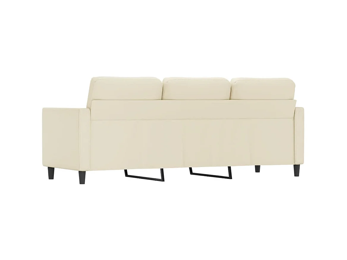 3-Sitzer-Sofa | Wohnzimmersofa Creme 180 cm Kunstleder -gkd542893