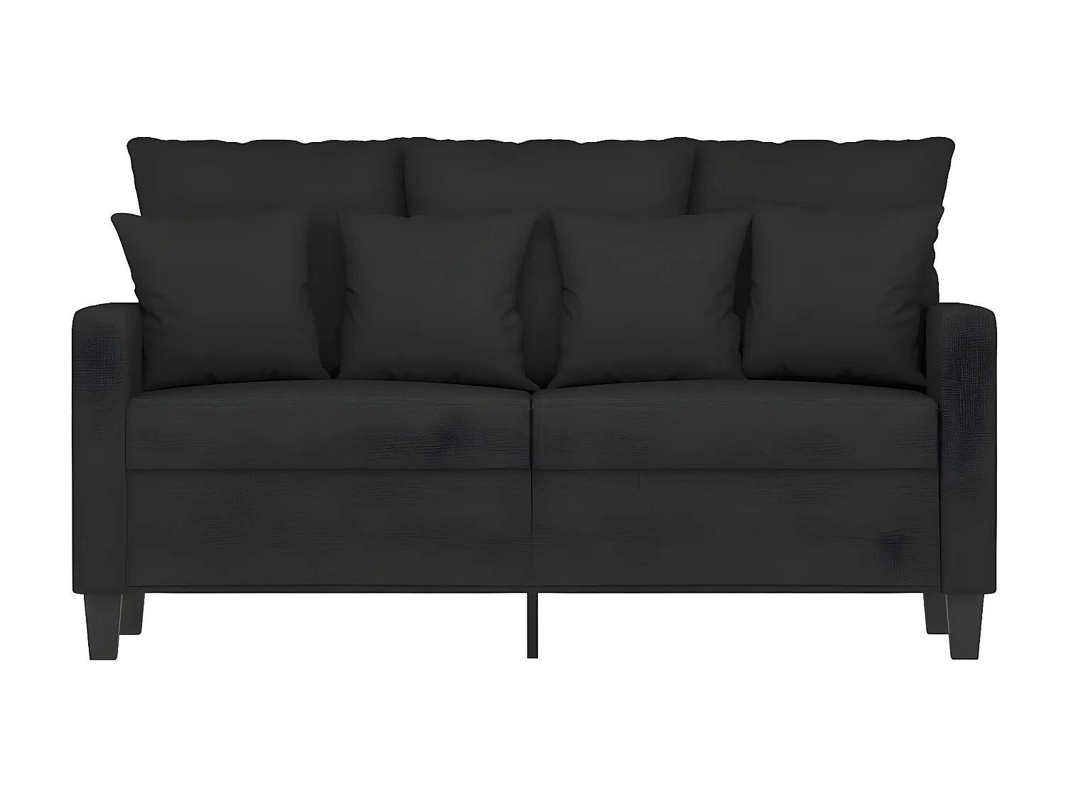 Canapé à 2 places Noir 120 cm Tissu LODW15066