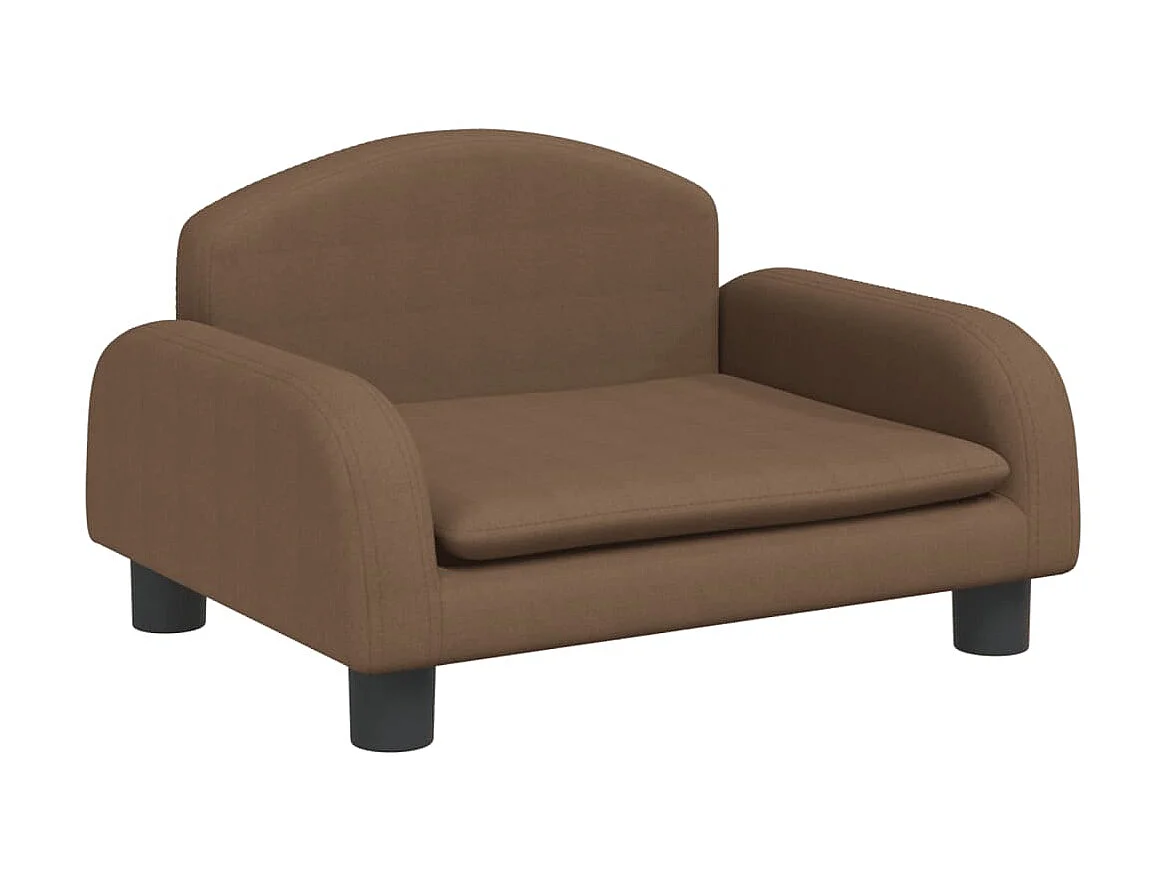 Canapé pour enfants marron 50x40x30 cm tissu QWE5851