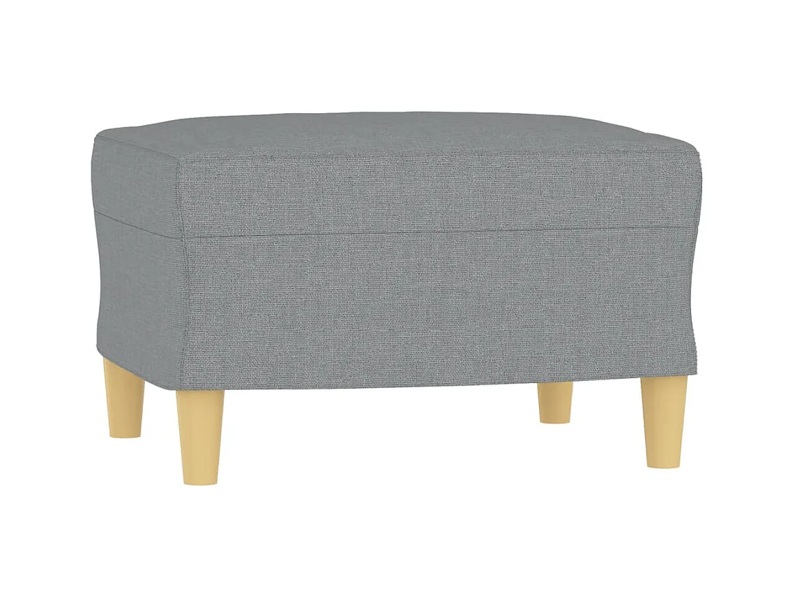 3-Sitzer-Sofa | Wohnzimmersofa mit Hocker Hellgrau 180 cm Stoff -gkd544909