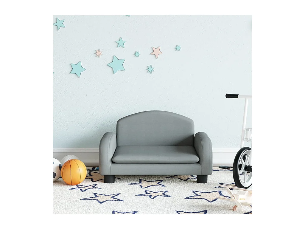 Canapé pour enfants gris clair 50x40x30 cm tissu QWE3611