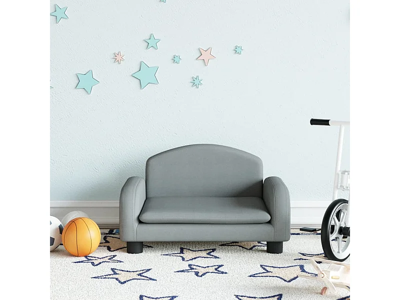 Canapé pour enfants gris clair 50x40x30 cm tissu QWE3611