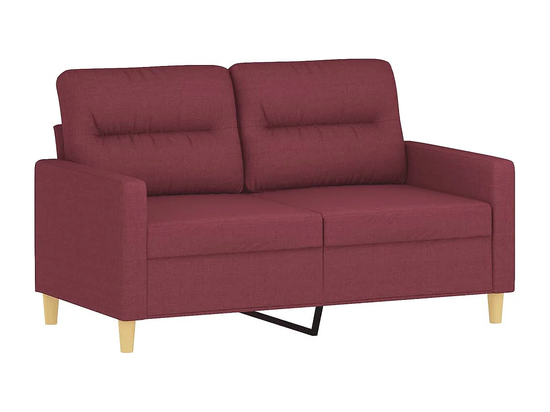 Canapé à 2 places avec oreillers bordeaux 120 cm tissu OLA6403