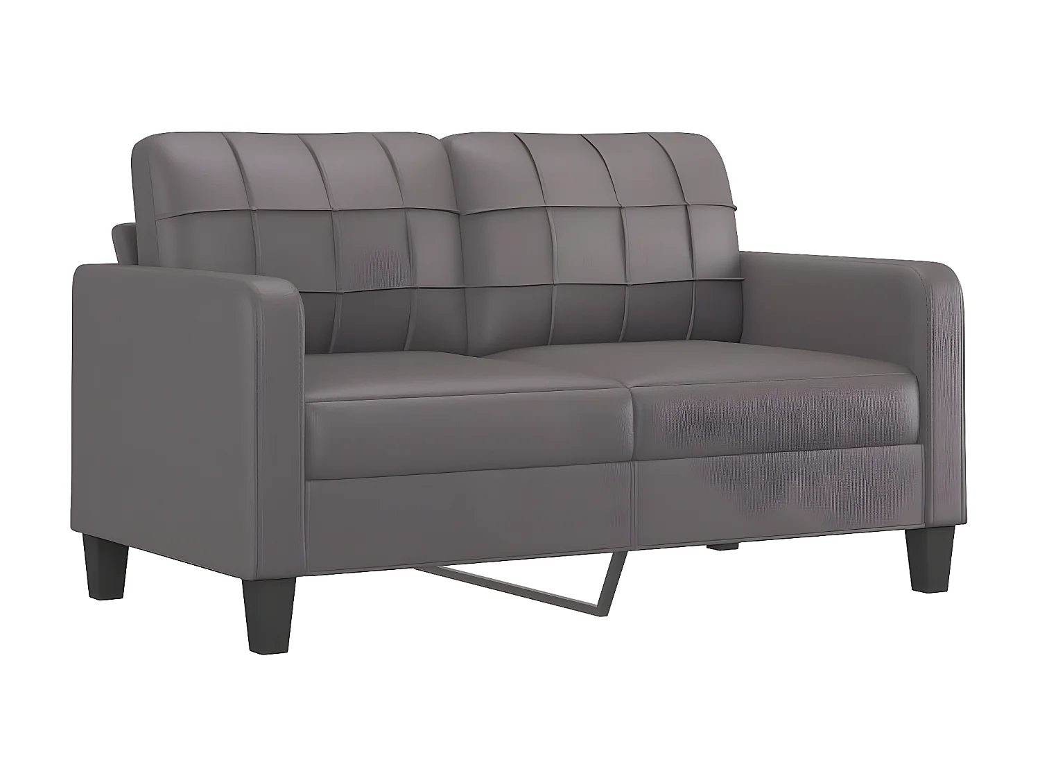 Canapé à 2 places Gris 140 cm Similicuir OID8391