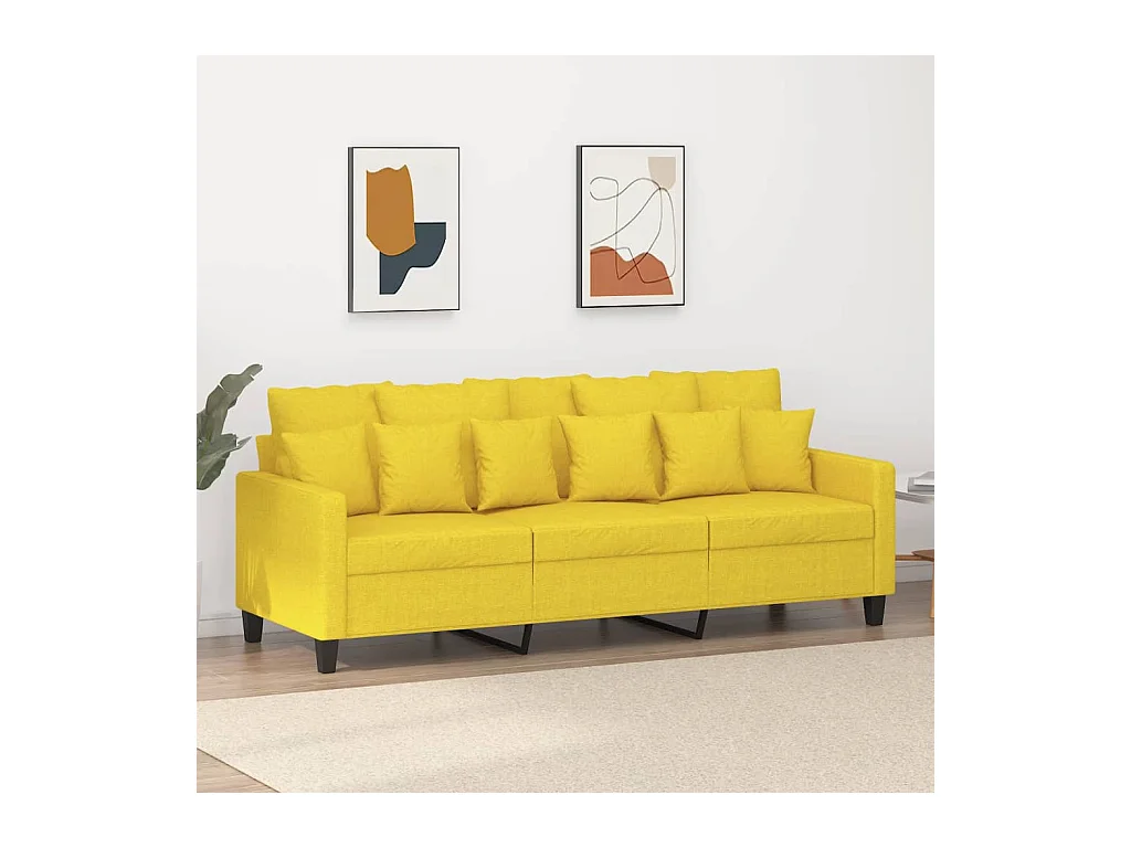 3-Sitzer-Sofa | Wohnzimmersofa Hellgelb 180 cm Stoff -gkd187378