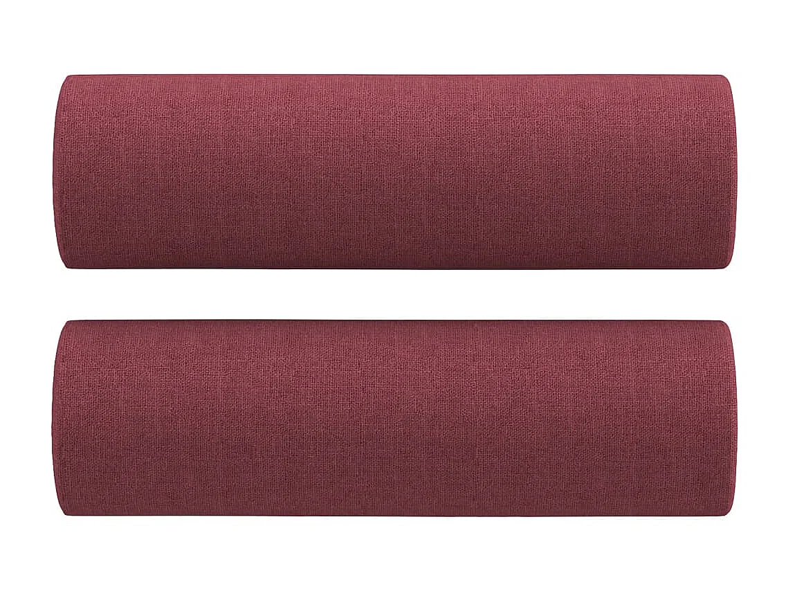 Sofá de 2 plazas con cojines tela rojo tinto 140 cm PWFG55010