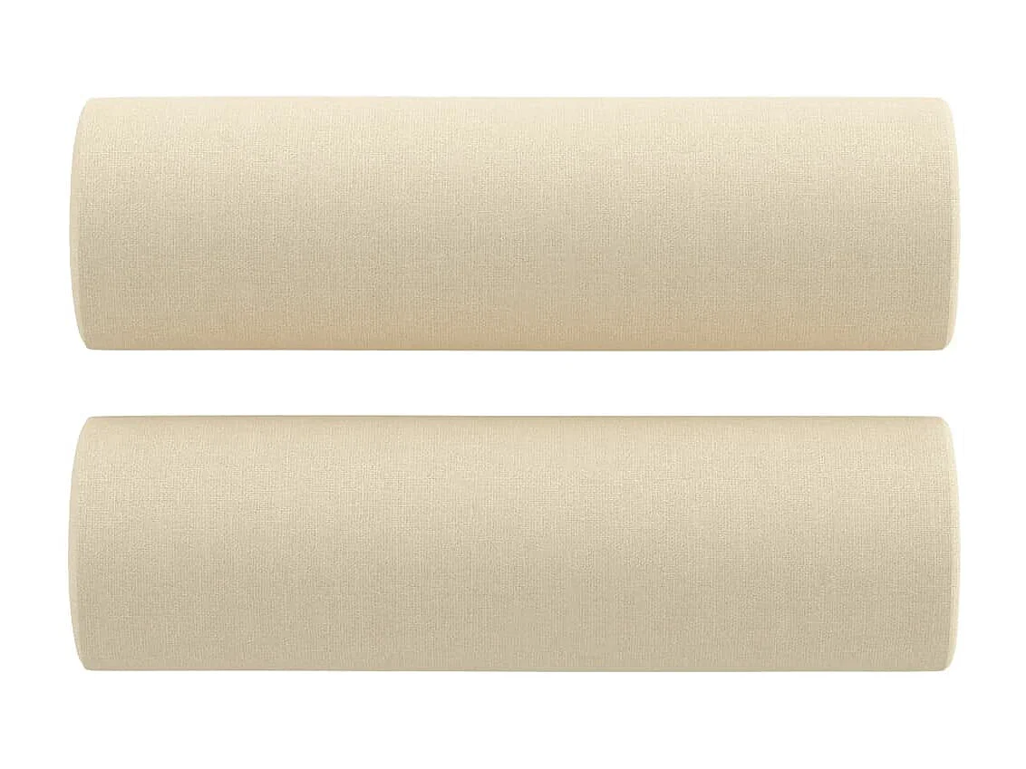 Canapé à 3 places avec oreillers décoratifs crème 180 cm tissu OID7743