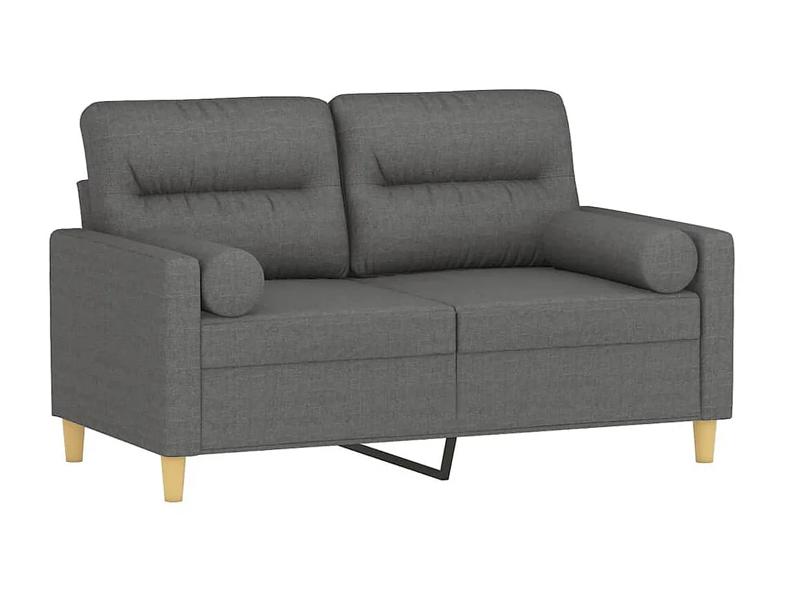 Canapé à 2 places avec oreillers gris foncé 120 cm tissu OLA6014