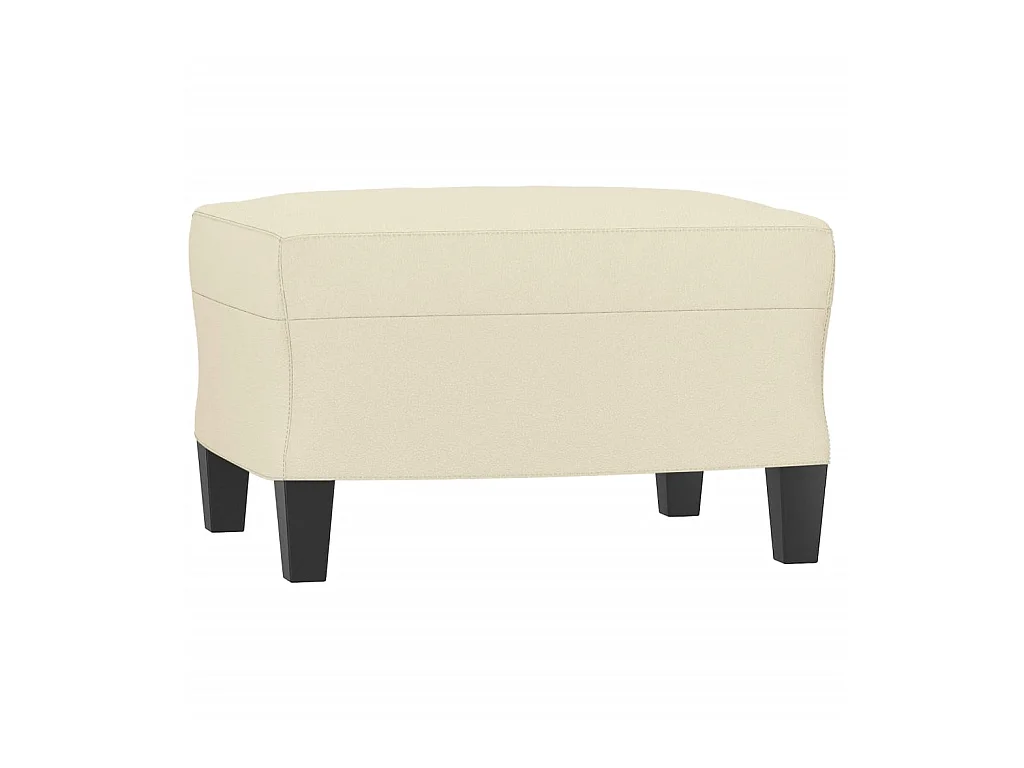 3-Sitzer-Sofa | Wohnzimmersofa mit Hocker Creme 180 cm Kunstleder -gkd368263