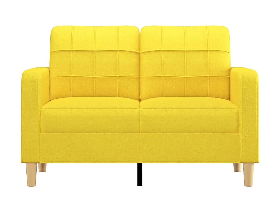 Sofá de 2 plazas de tela amarillo claro 120 cm ES36221