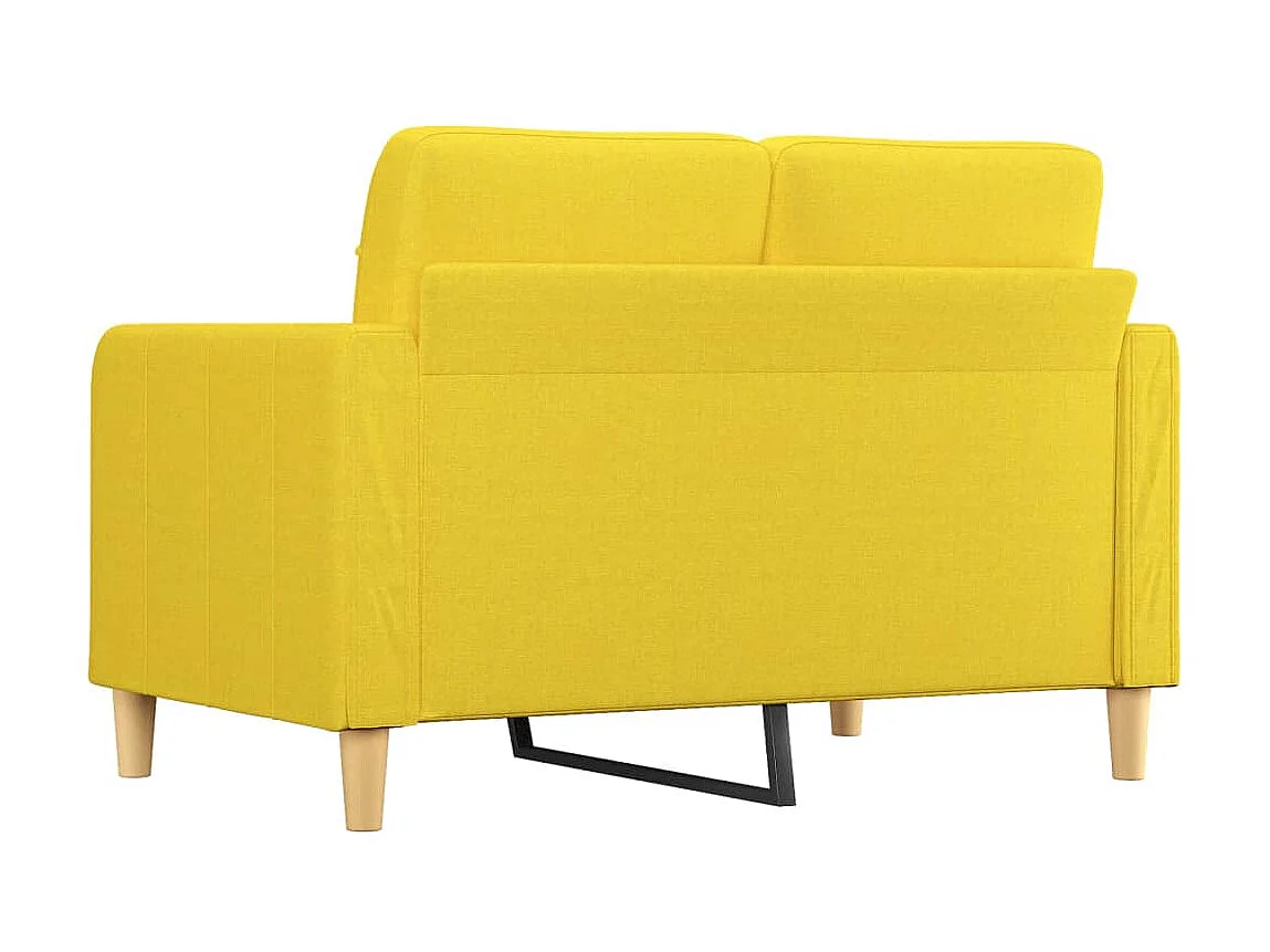 Sofá de 2 plazas de tela amarillo claro 120 cm ES36221