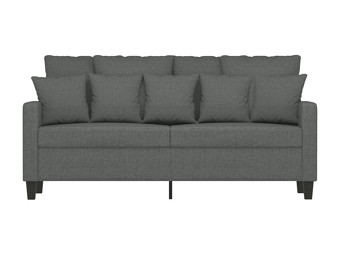 Canapé à 2 places Gris foncé 140 cm Tissu LODW14040