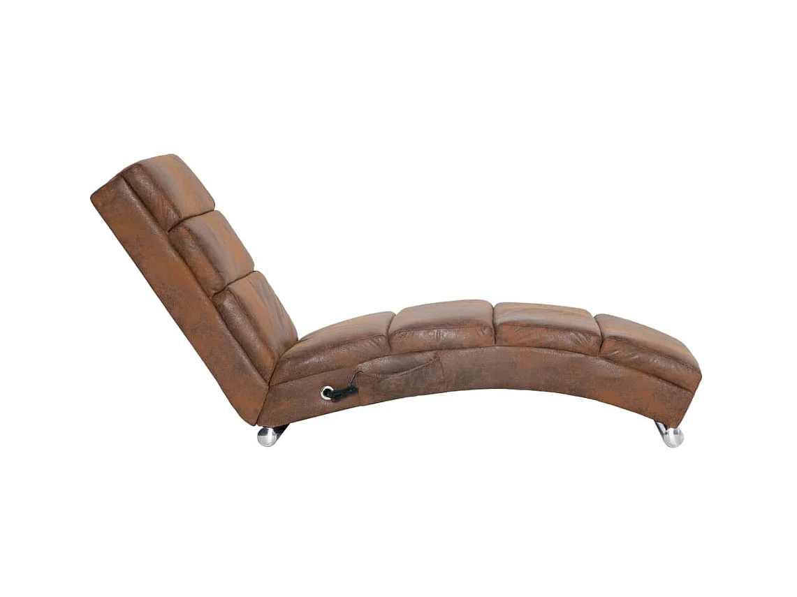 Sillón de masaje de piel de ante artificial marrón PWFG91857