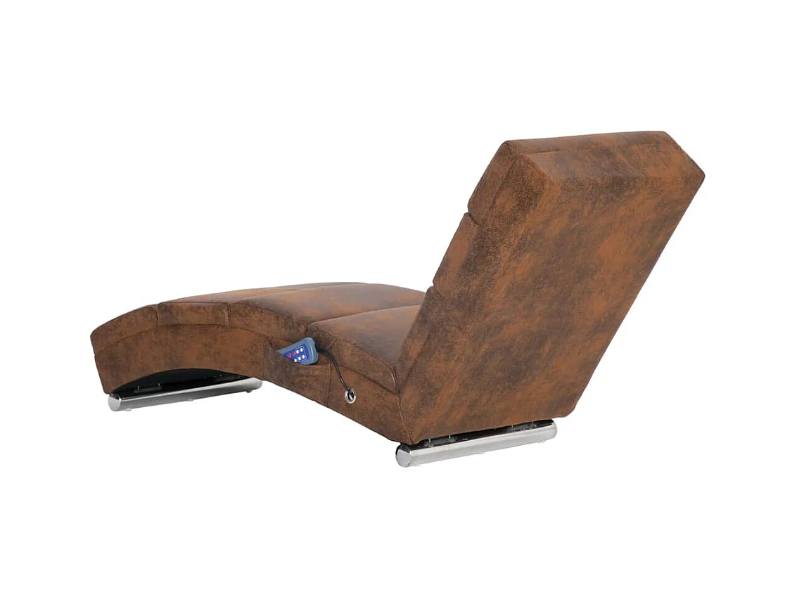 Sillón de masaje de piel de ante artificial marrón PWFG91857