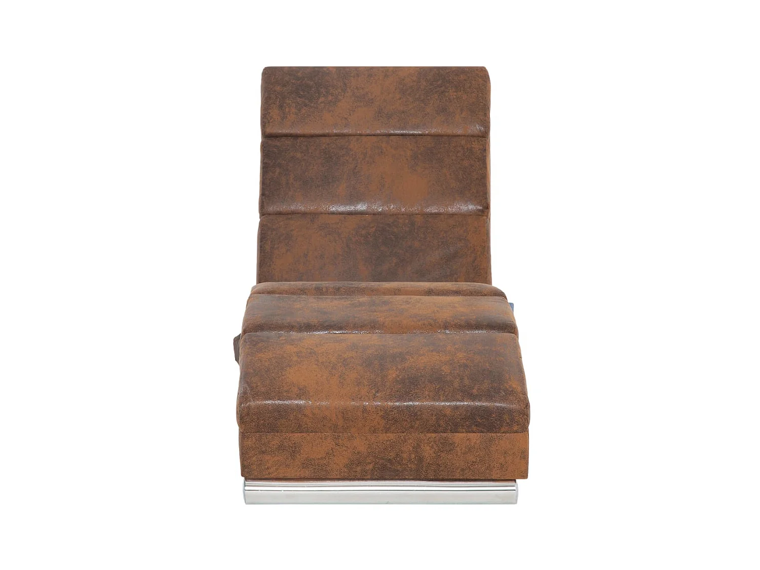 Sillón de masaje de piel de ante artificial marrón PWFG91857