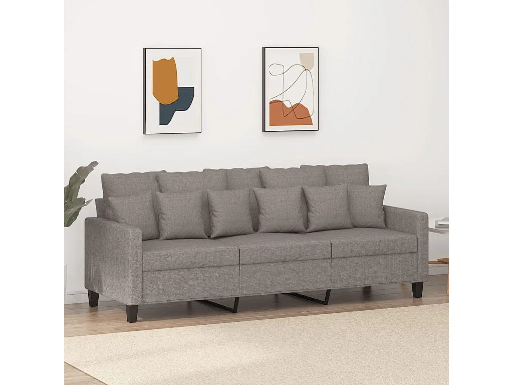 Sofá de 3 plazas de tela gris taupe 180 cm ES751556
