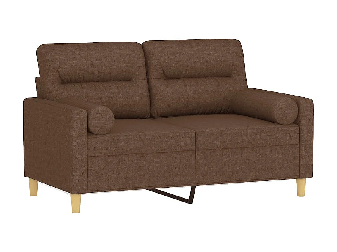 Canapé à 2 places avec oreillers décoratifs marron 120 cm tissu OLA8805