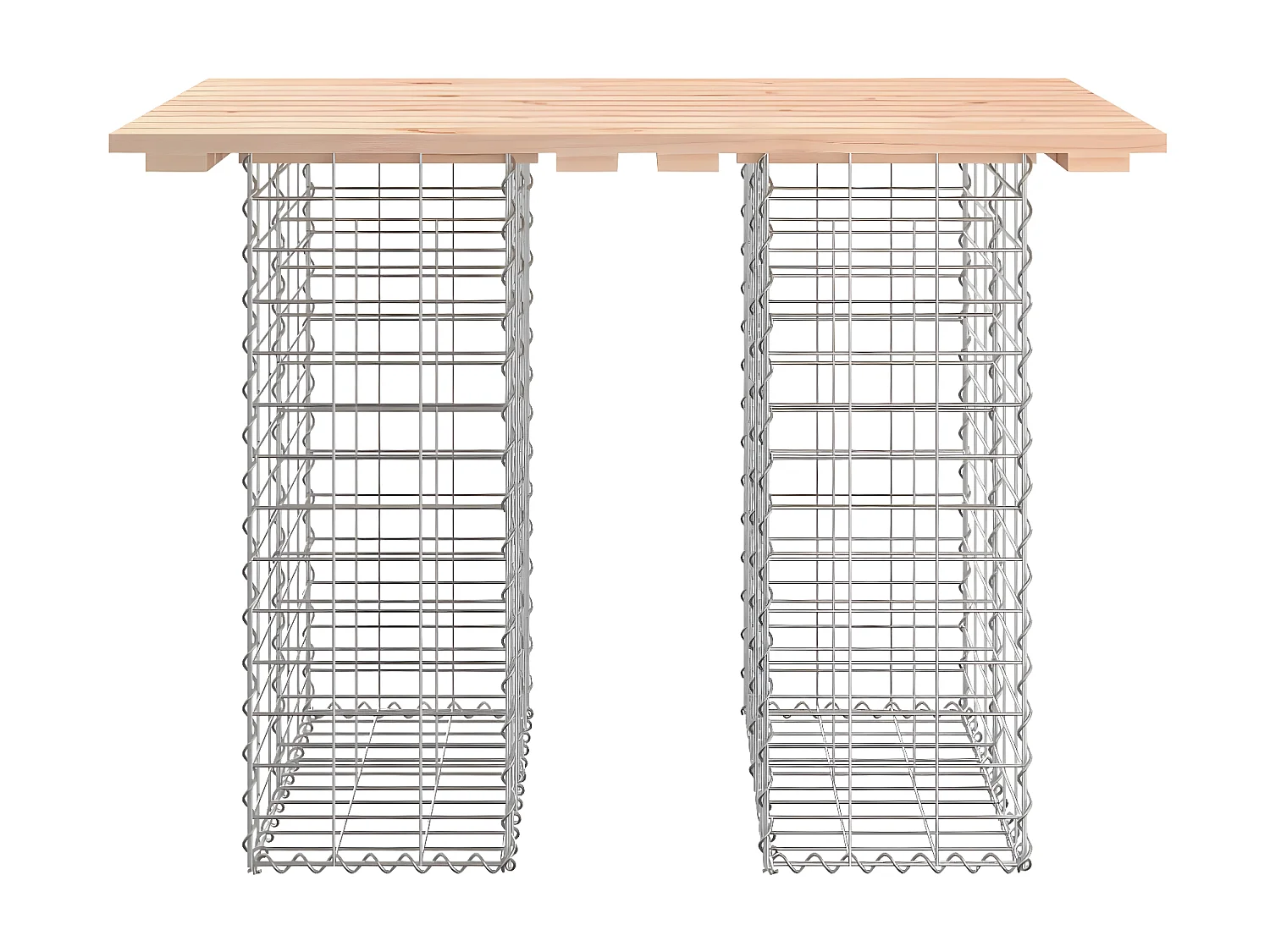 Banc de jardin design de gabion 100x70x72 cm bois massif de pin PEWV94733