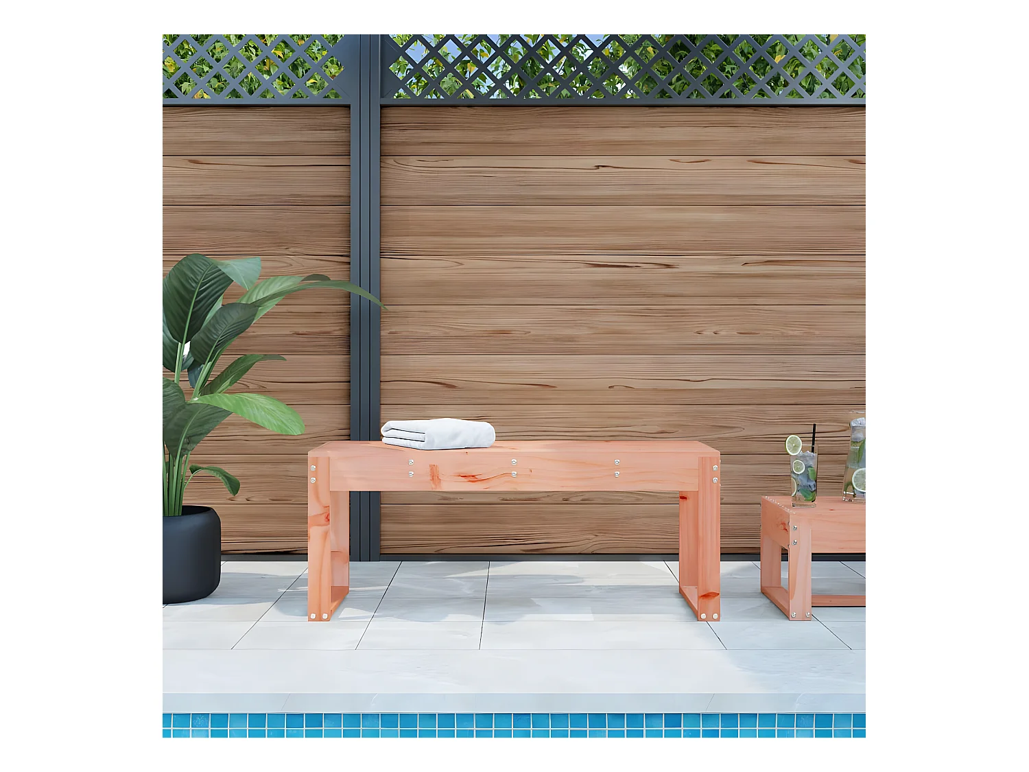 Banc de jardin 110x38x45 cm bois massif de douglas PEWV13025