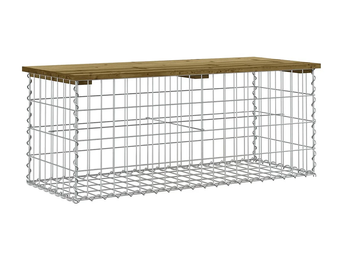 Banc de jardin design gabion 103x44x42 cm bois de pin imprégné PEWV71310