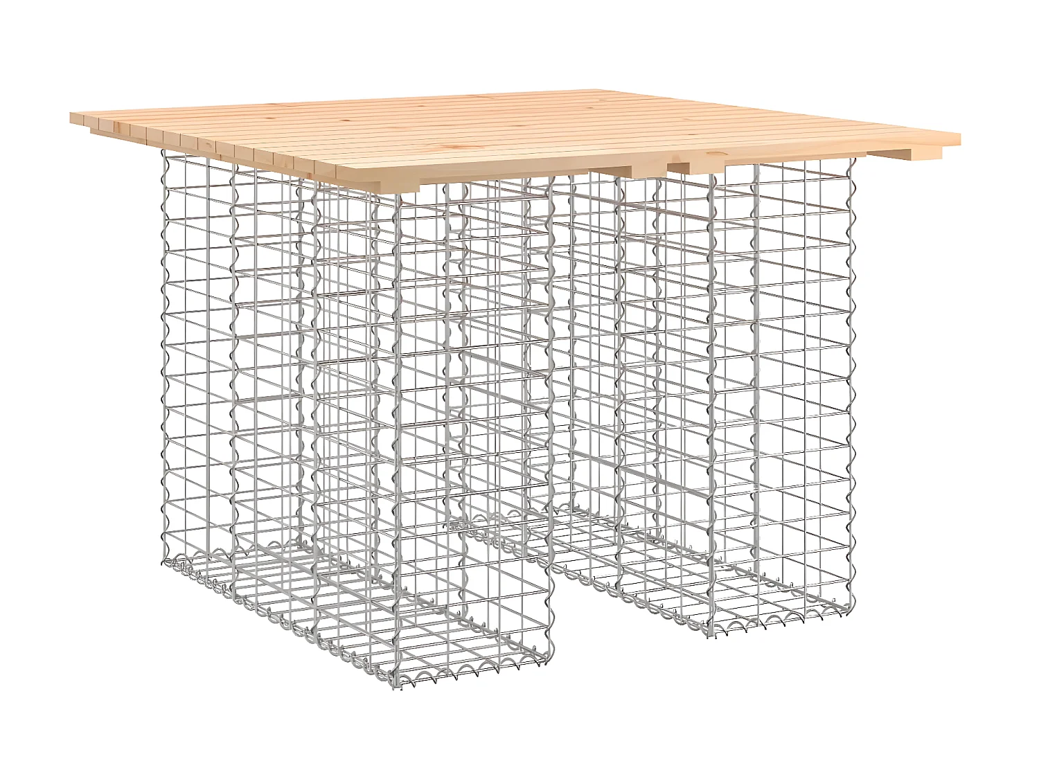 Banc de jardin design de gabion 100x102x72cm bois massif de pin PEWV22439