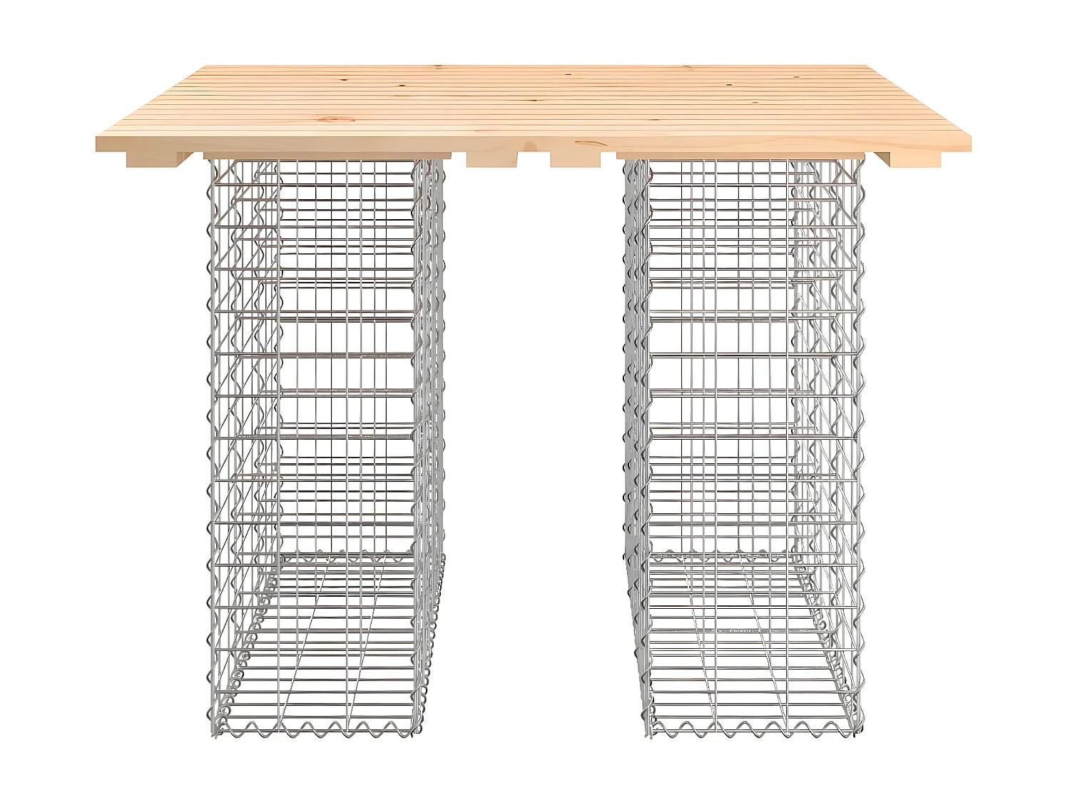 Banc de jardin design de gabion 100x102x72cm bois massif de pin PEWV22439