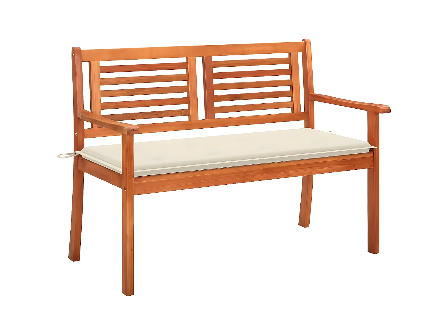 Banc de jardin 2 places avec coussin 120 cm Bois d'eucalyptus PEWV52793