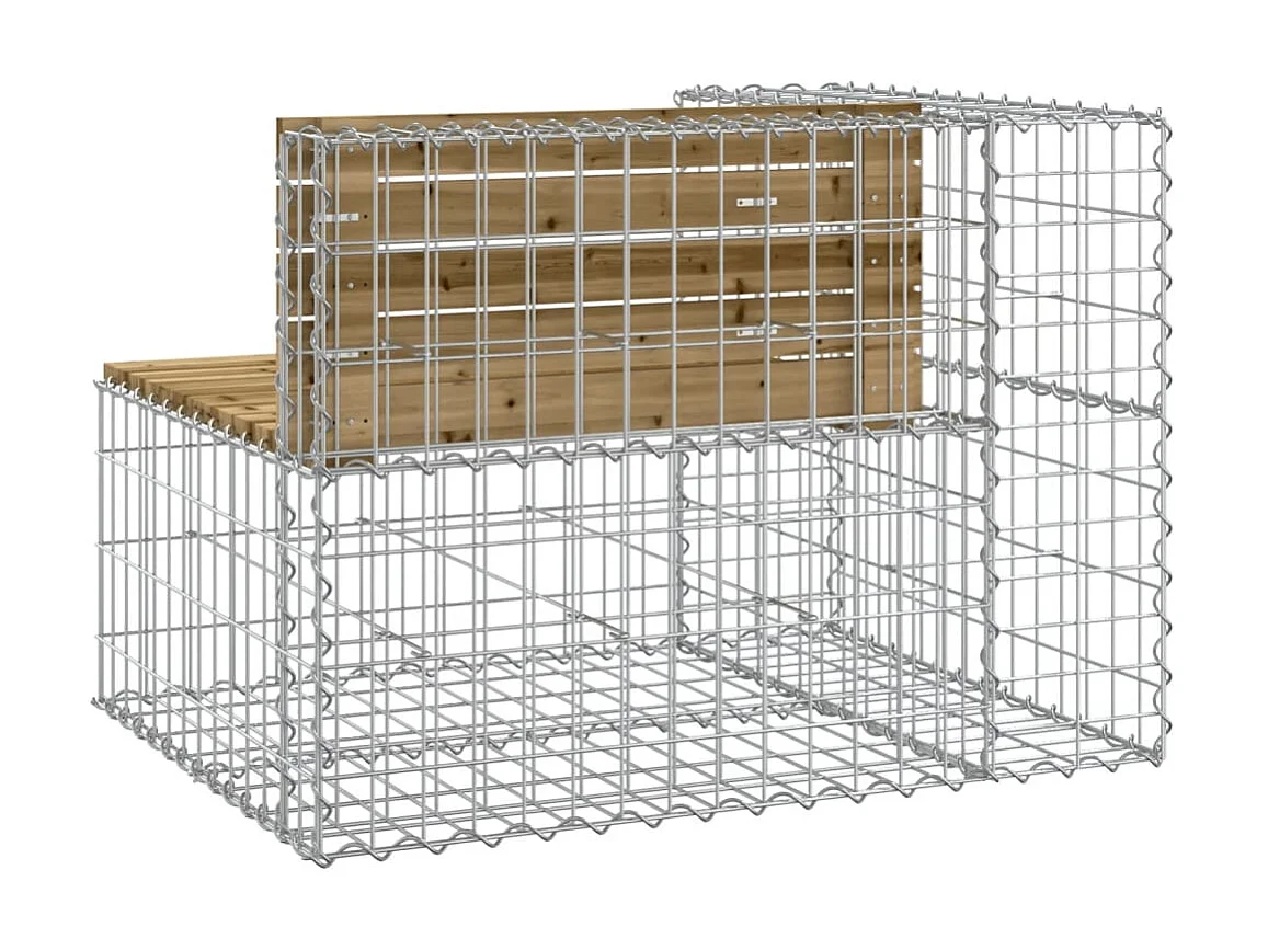 Banco de jardim c/ design gabião 92x71x65,5 cm pinho impregnado PT922638