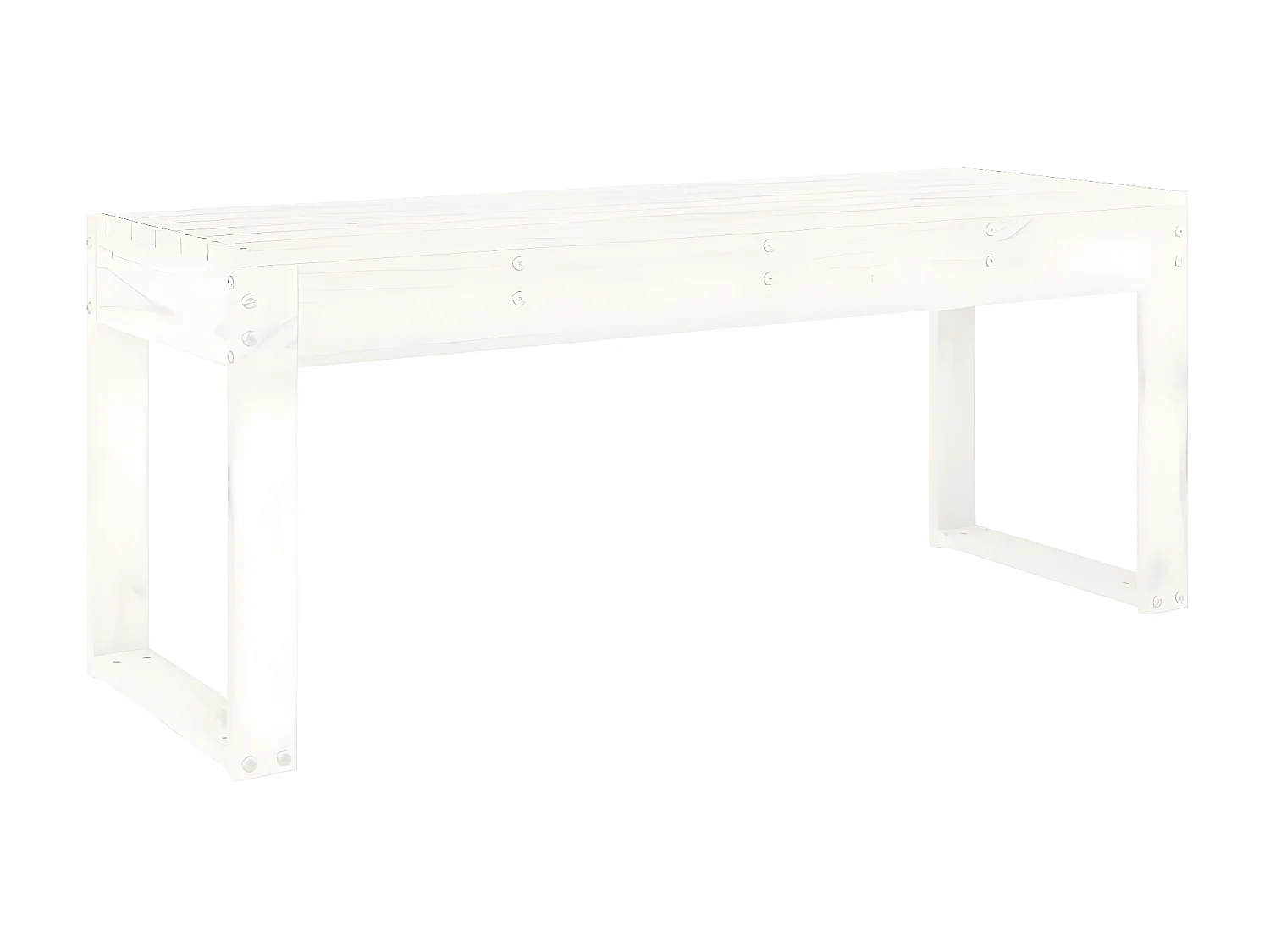 Banco de jardín madera maciza de pino blanco 110x38x45 cm ES43699