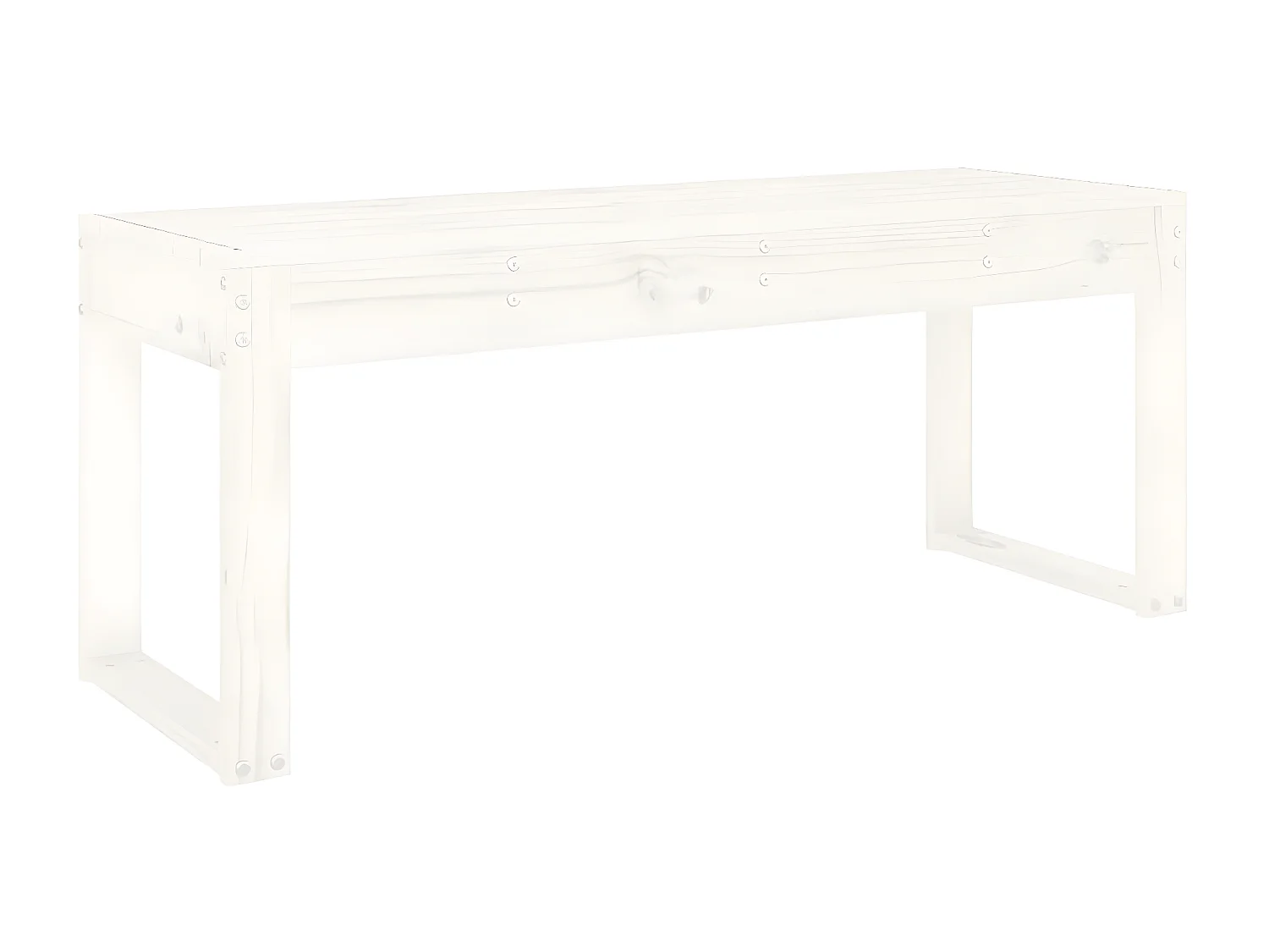 Banco de jardín madera maciza de pino blanco 110x38x45 cm ES43699