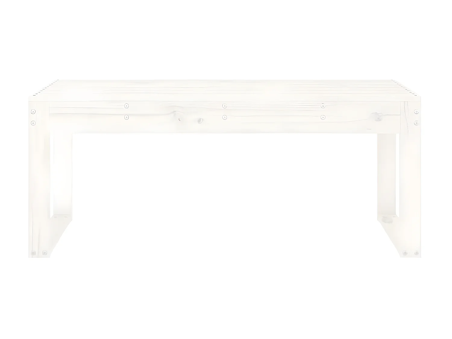 Banco de jardín madera maciza de pino blanco 110x38x45 cm ES43699