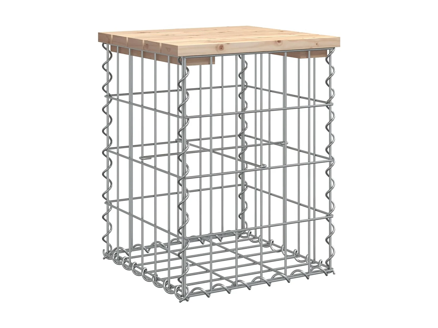 Banc de jardin design de gabion 33x31x42 cm bois massif de pin PEWV23839