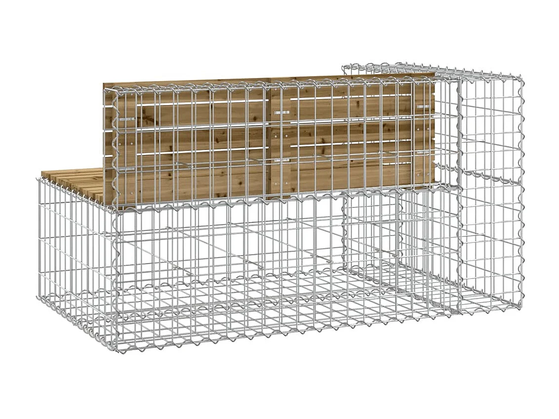 Banco de jardim c/ design gabião 122x71x65,5cm pinho impregnado PT459628